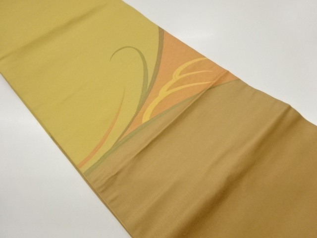 JAPANESE KIMONO / ABSTRACT CURVED PATTERN WEAVING HIRAKI NAGOYA OBI
